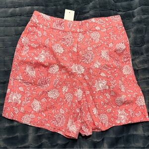 NWT J. Crew Floral Coral Pink Women's Shorts